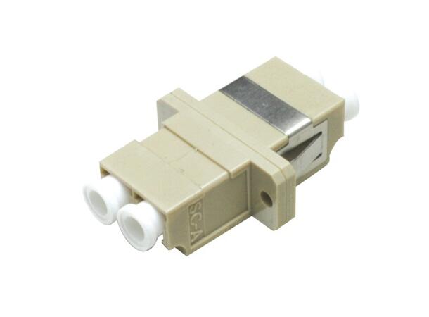 Adapter MM LC-DPX OM1/OM2 Beige With flange, metal clip, Zr. sleeve